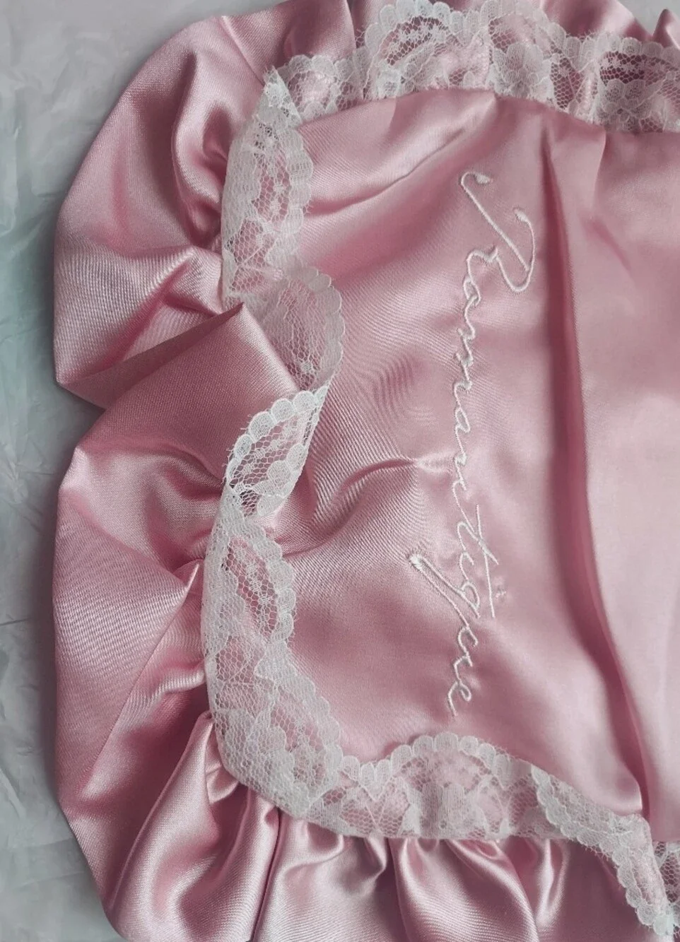 Japan brand Pink lace Satin Lace cloths cosmetic drawstring bag pouch